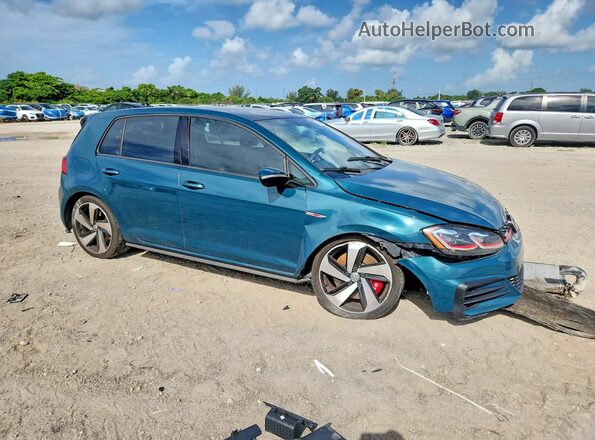 3VW547AU2JM293223 2018 VOLKSWAGEN GTI Зеленый Передняя правая четверть
