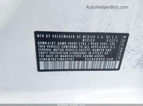 3VW5M7BU1PM020782 2023 VOLKSWAGEN JETTA White Vista del compartimento del motor