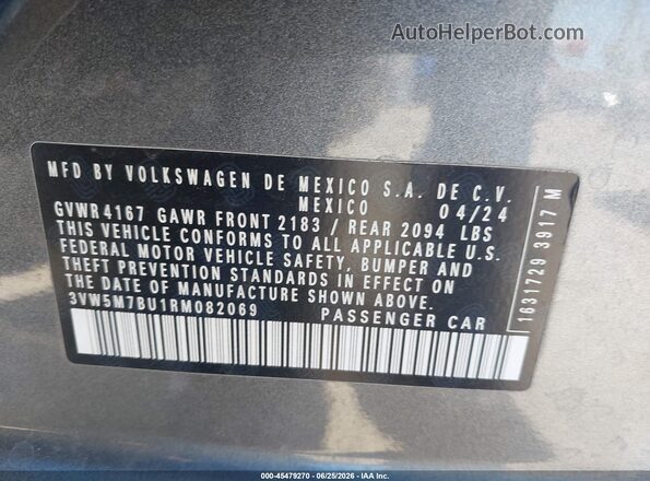 3VW5M7BU1RM082069 2024 VOLKSWAGEN JETTA Gray Вид підкапотного простору