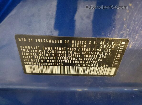 3VW5M7BU2RM088429 2024 VOLKSWAGEN JETTA Blue 