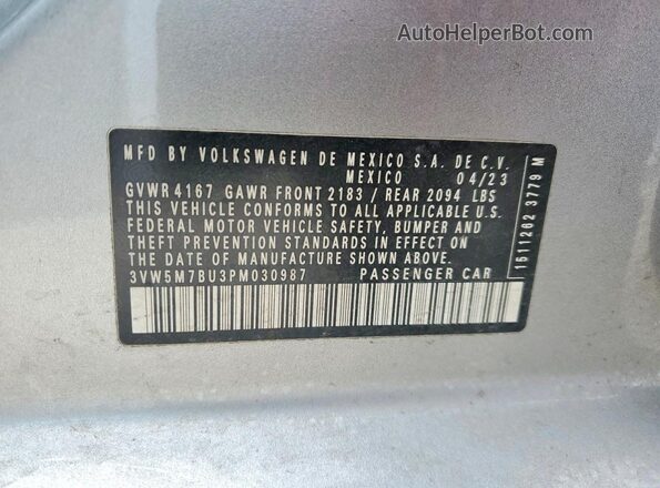 3VW5M7BU3PM030987 2023 VOLKSWAGEN JETTA Gray 