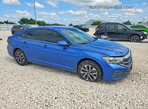 3VW5M7BU6PM021104 2023 VOLKSWAGEN JETTA Синий Передняя правая четверть