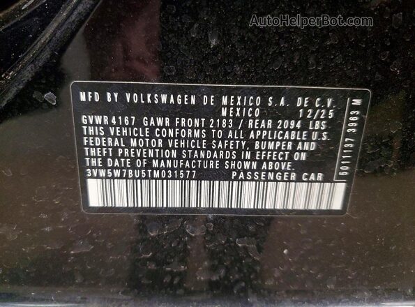 3VW5W7BU5TM031577 2026 VOLKSWAGEN JETTA Black 