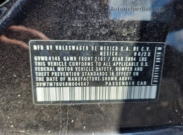 3VW7M7BU5RM004547 2024 VOLKSWAGEN JETTA Black Вид наклейки з VIN-кодом