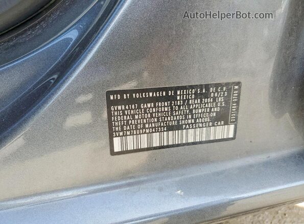 3VW7M7BU9PM047334 2023 VOLKSWAGEN JETTA Серый Вид подкапотного пространства
