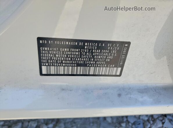 3VW7X7BU4SM088406 2025 VOLKSWAGEN JETTA Белый 