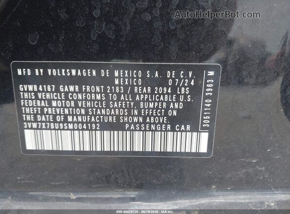 3VW7X7BU9SM004192 2025 VOLKSWAGEN JETTA Black Widok komory silnika