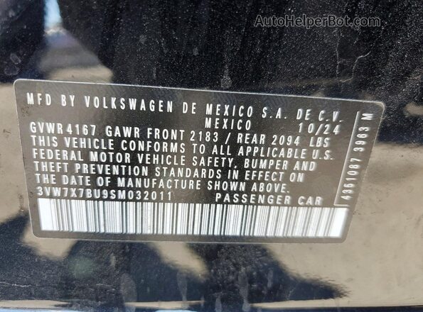 3VW7X7BU9SM032011 2025 VOLKSWAGEN JETTA Black Widok komory silnika