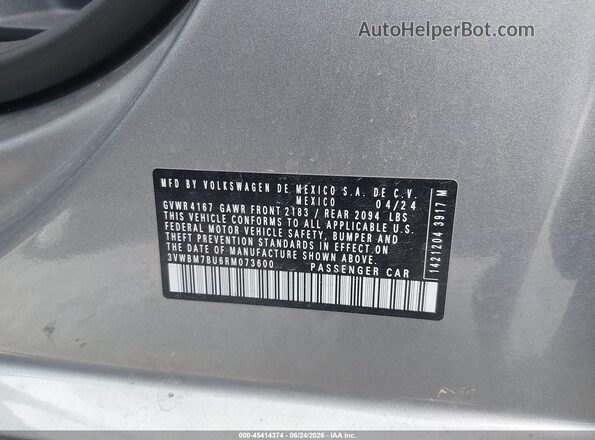 3VWBM7BU6RM073600 2024 VOLKSWAGEN JETTA Серебряный Вид подкапотного пространства