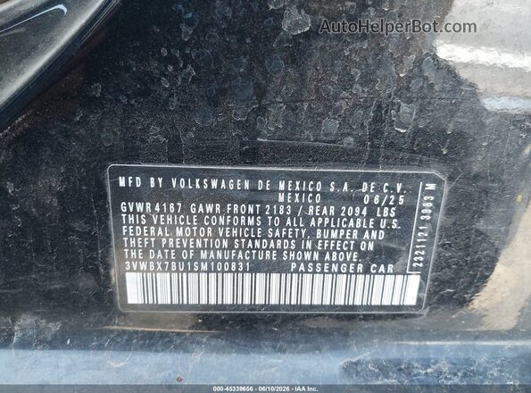 3VWBX7BU1SM100831 2025 VOLKSWAGEN JETTA Black Вид підкапотного простору