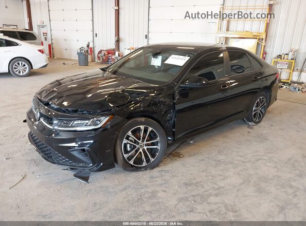 3VWBX7BU3SM104394 2025 VOLKSWAGEN JETTA Black წინა მარცხენა ხედი სამი მეოთხედიდან