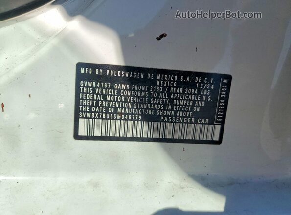 3VWBX7BU6SM046779 2025 VOLKSWAGEN JETTA White 
