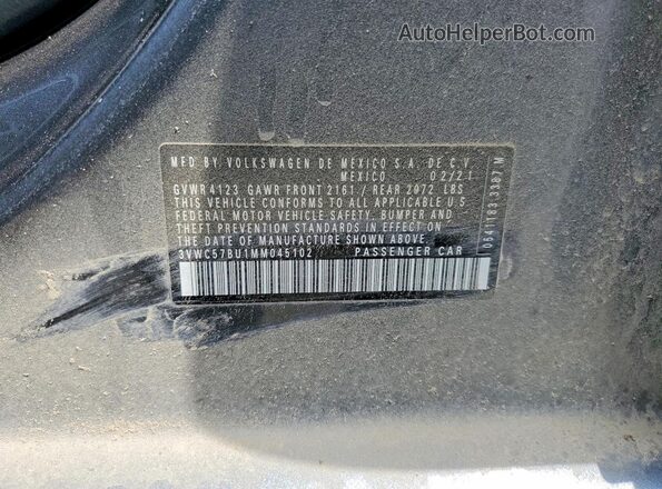 3VWC57BU1MM045102 2021 VOLKSWAGEN JETTA Gray 