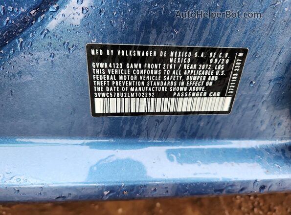 3VWC57BU2LM102292 2020 VOLKSWAGEN JETTA Blue 