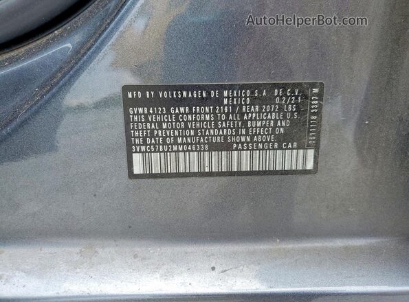 3VWC57BU2MM046338 2021 VOLKSWAGEN JETTA Серый Вид подкапотного пространства