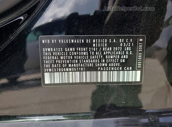 3VWC57BU6MM057181 2021 VOLKSWAGEN JETTA Black 