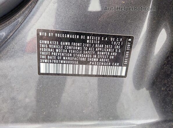 3VWC57BU7MM089556 2021 VOLKSWAGEN JETTA Gray 
