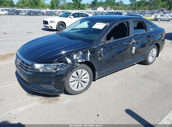 3VWC57BU8KM013597 2019 VOLKSWAGEN JETTA Black Առջևի ձախ երեք քառորդ տեսարան