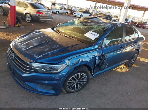 3VWCB7BU0LM011594 2020 VOLKSWAGEN JETTA Blue წინა მარცხენა ხედი სამი მეოთხედიდან