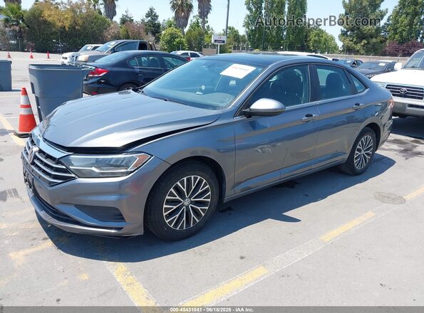 3VWCB7BU2KM143660 2019 VOLKSWAGEN JETTA Gray Առջևի ձախ երեք քառորդ տեսարան