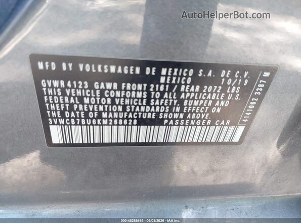 3VWCB7BU6KM268628 2019 VOLKSWAGEN JETTA Gray Widok komory silnika