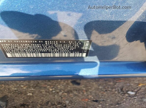 3VWCB7BU6LM031302 2020 VOLKSWAGEN JETTA Синий Вид подкапотного пространства