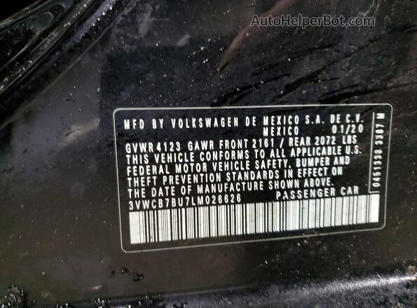 3VWCB7BU7LM026626 2020 VOLKSWAGEN JETTA Black 
