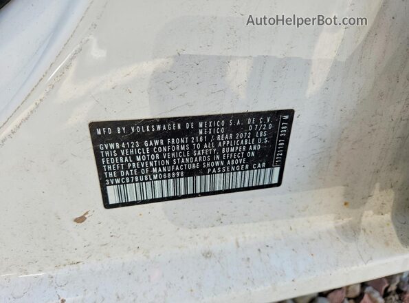 3VWCB7BU8LM068898 2020 VOLKSWAGEN JETTA White 