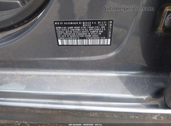 3VWDB7AJ3HM299016 2017 VOLKSWAGEN JETTA Gray Շարժիչի բաժամունքի տեսք