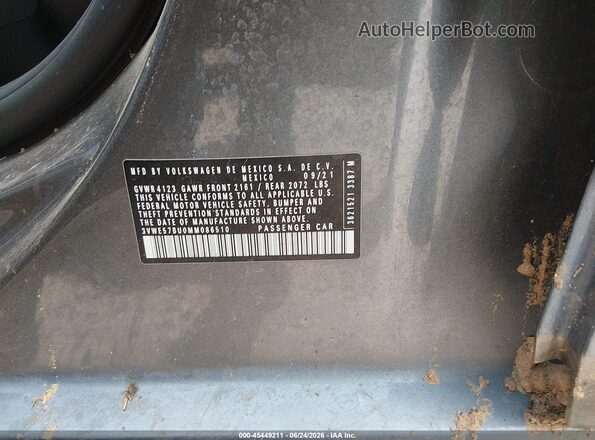3VWE57BU0MM086510 2021 VOLKSWAGEN JETTA Gray Вид підкапотного простору