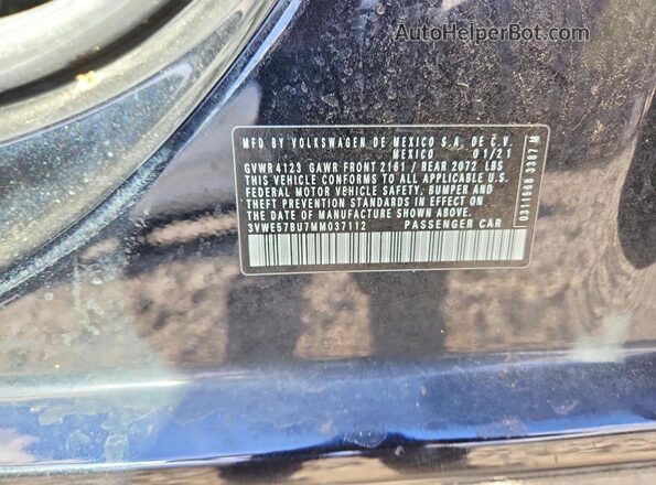 3VWE57BU7MM037112 2021 VOLKSWAGEN JETTA Black Engine compartment view