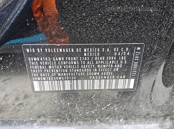 3VWEM7BU3RM070134 2024 VOLKSWAGEN JETTA Черный 