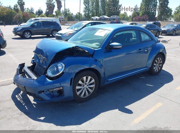 3VWFD7AT2KM706691 2019 VOLKSWAGEN BEETLE Синий Передняя левая четверть