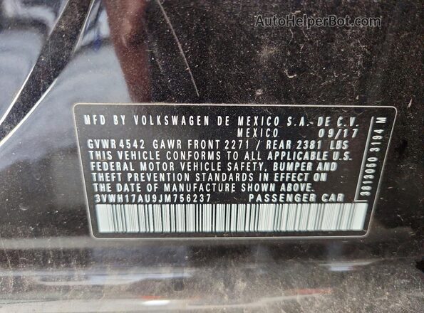 3VWH17AU9JM756237 2018 VOLKSWAGEN GOLF Черный Вид подкапотного пространства