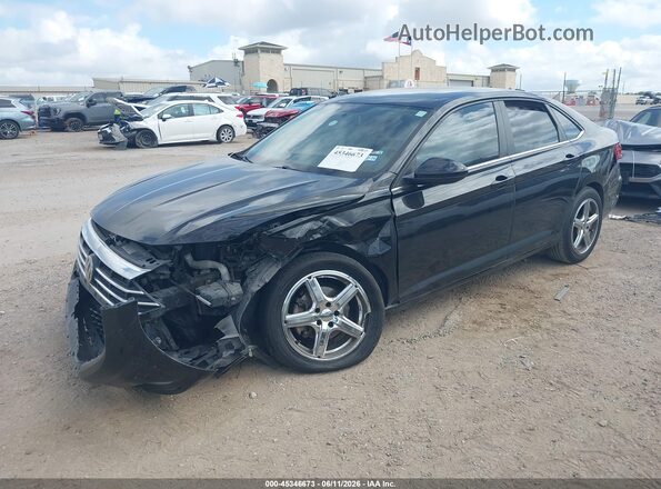 3VWN57BU7KM260456 2019 VOLKSWAGEN JETTA Black Առջևի ձախ երեք քառորդ տեսարան