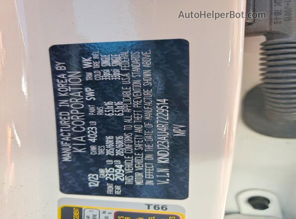 KNDJ23AU4R7229514 2024 KIA SOUL White 