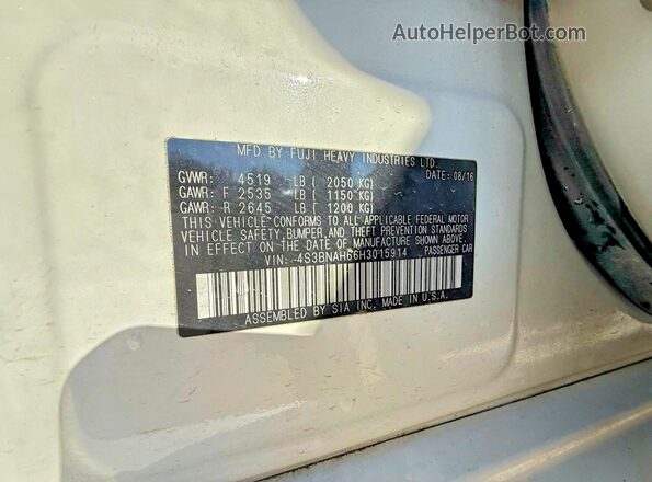 4S3BNAH66H3015914 2017 SUBARU LEGACY White 