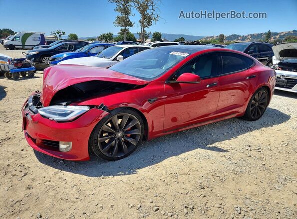 5YJSA1E42HF185351 2017 TESLA MODEL S Red უკანა მარცხენა