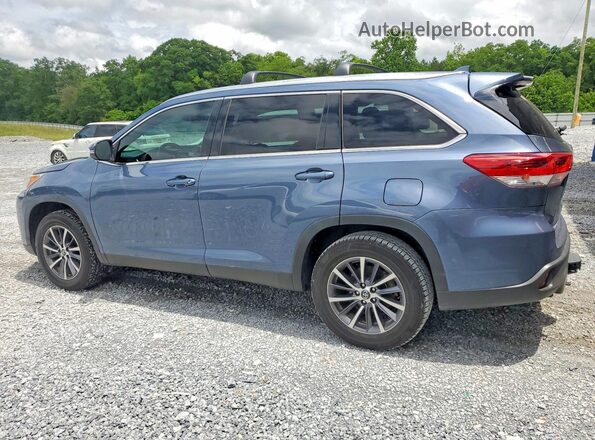5TDKZRFH9KS326864 2019 TOYOTA HIGHLANDER Blue Rear right