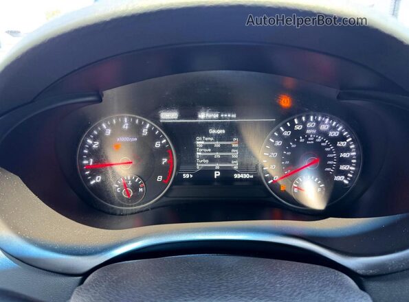 KNAE55LC9K6057823 2019 KIA STINGER Black Dashboard view