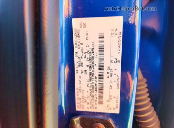 1FTEW1EP4HKC35632 2017 FORD F150 Blue 