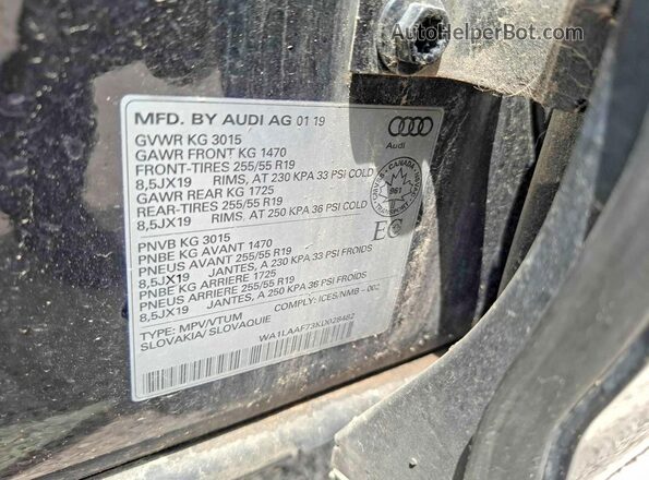 WA1LAAF73KD028482 2019 AUDI Q7 Black 