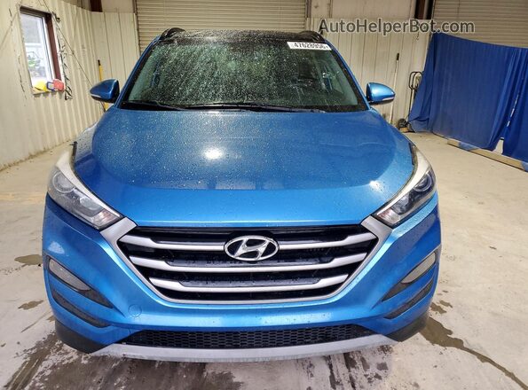 KM8J33A21JU696340 2018 HYUNDAI TUCSON Blue Вид ззаду