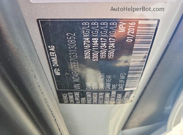 WD4PG2EE7G3130852 2016 MERCEDES-BENZ METRIS Серебряный Панорамный вид салона 360°