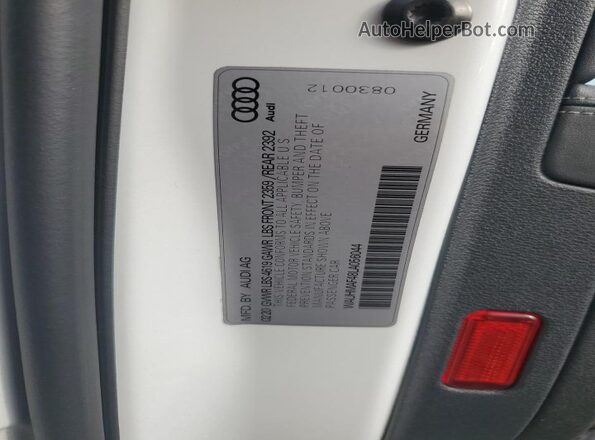 WAUHMAF48LA056044 2020 AUDI A4 White Widok naklejki z numerem VIN