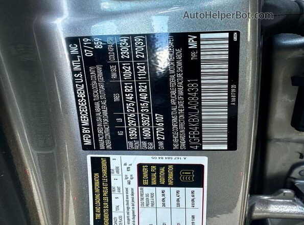 4JGFB4KBXLA084381 2020 MERCEDES-BENZ GLE Gold Widok wnętrza z tyłu