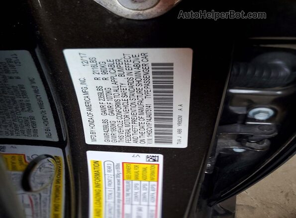 1HGCV1F14JA075141 2018 HONDA ACCORD Black 