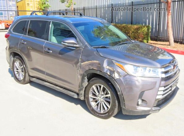 5TDJZRFH7JS847401 2018 TOYOTA HIGHLANDER Gray უკანა მარცხენა