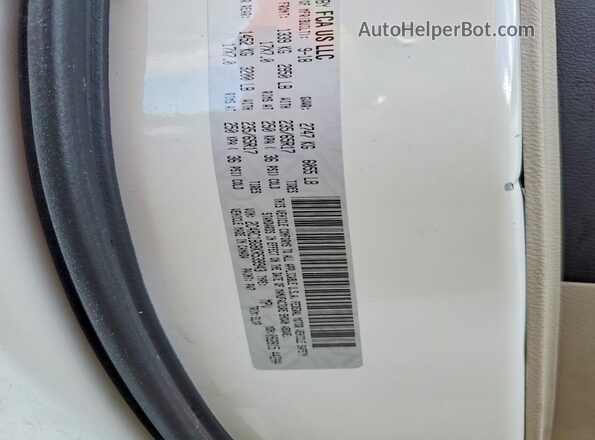 2C4RC1BG8KR539943 2019 CHRYSLER PACIFICA White Vista de la etiqueta del VIN
