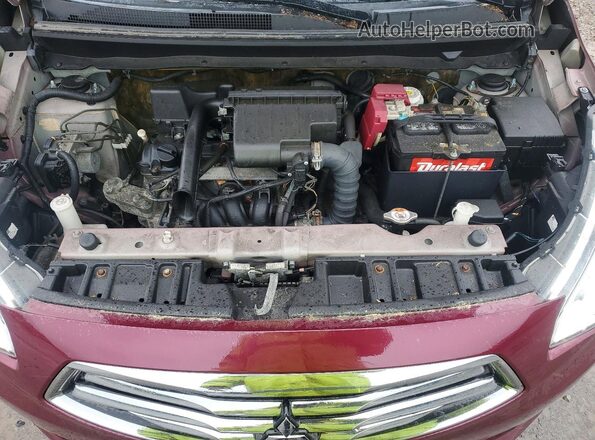 ML32F3FJ1JHF15171 2018 MITSUBISHI MIRAGE Maroon Вид підкапотного простору